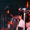 Steve Wyse playing drums with blazing drumsticks